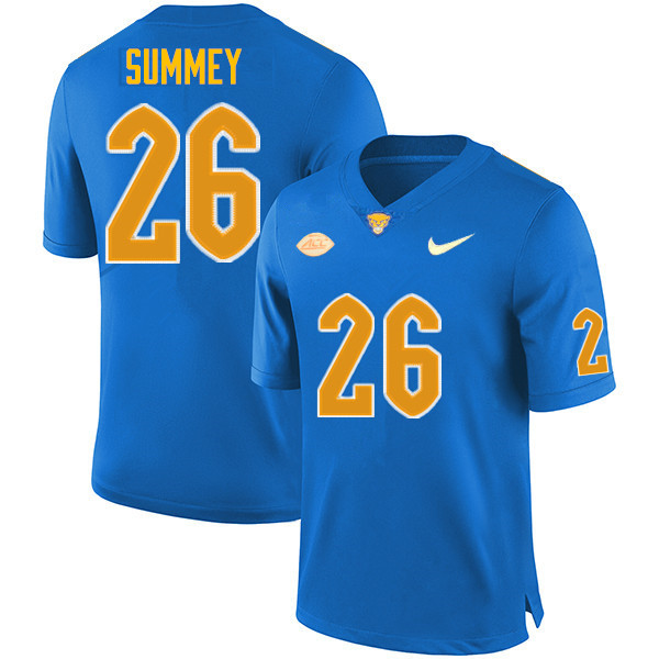 Men #26 Anthony Summey Pitt Panthers College Football Jerseys Sale-Royal